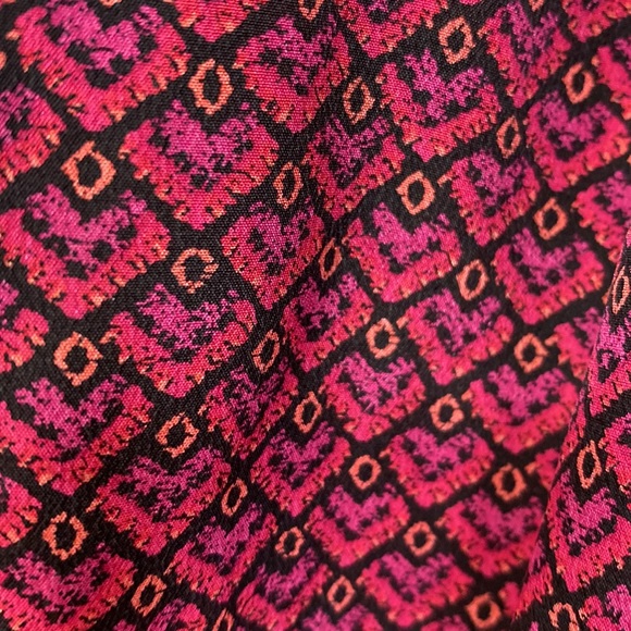 Paisley Infinity Dual Sided Scarf Pink Orange Red with Black Background - Picture 4 of 5